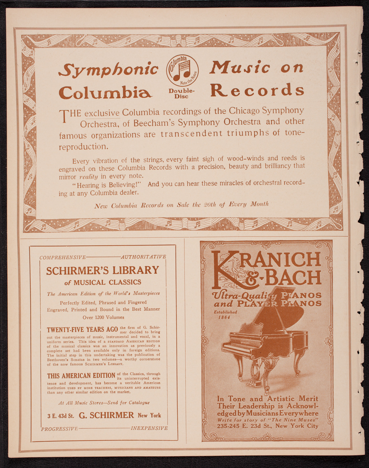 Ignacy Jan Paderewski, Piano, November 5, 1916, program page 6