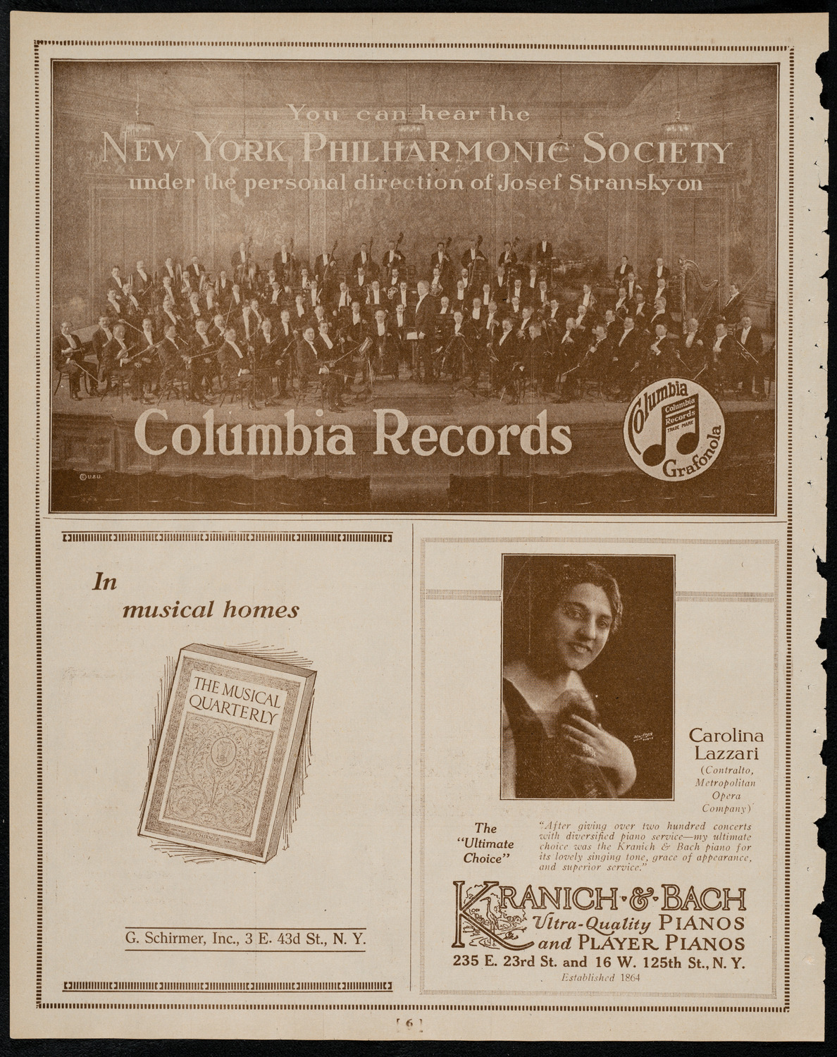 New York Philharmonic, March 9, 1922, program page 6