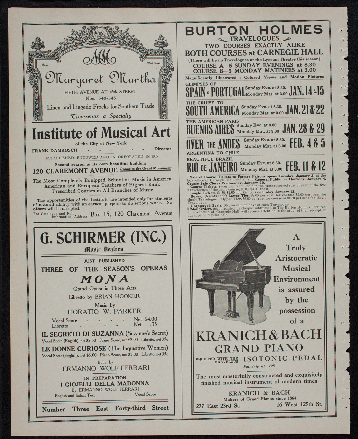 New Year's Concert, December 31, 1911, program page 6