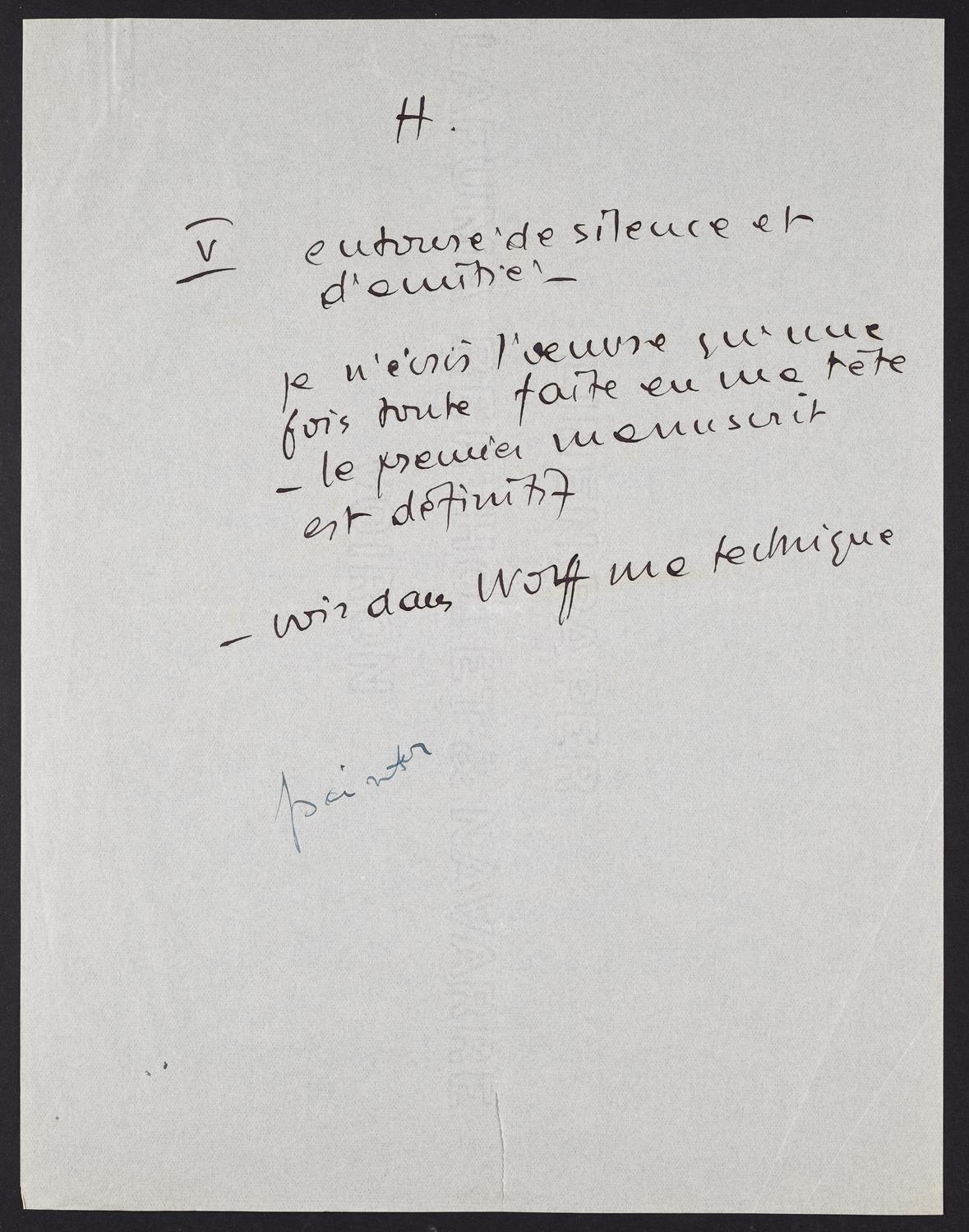 Correspondence from George Migot to David Ewen, page 9 of 11
