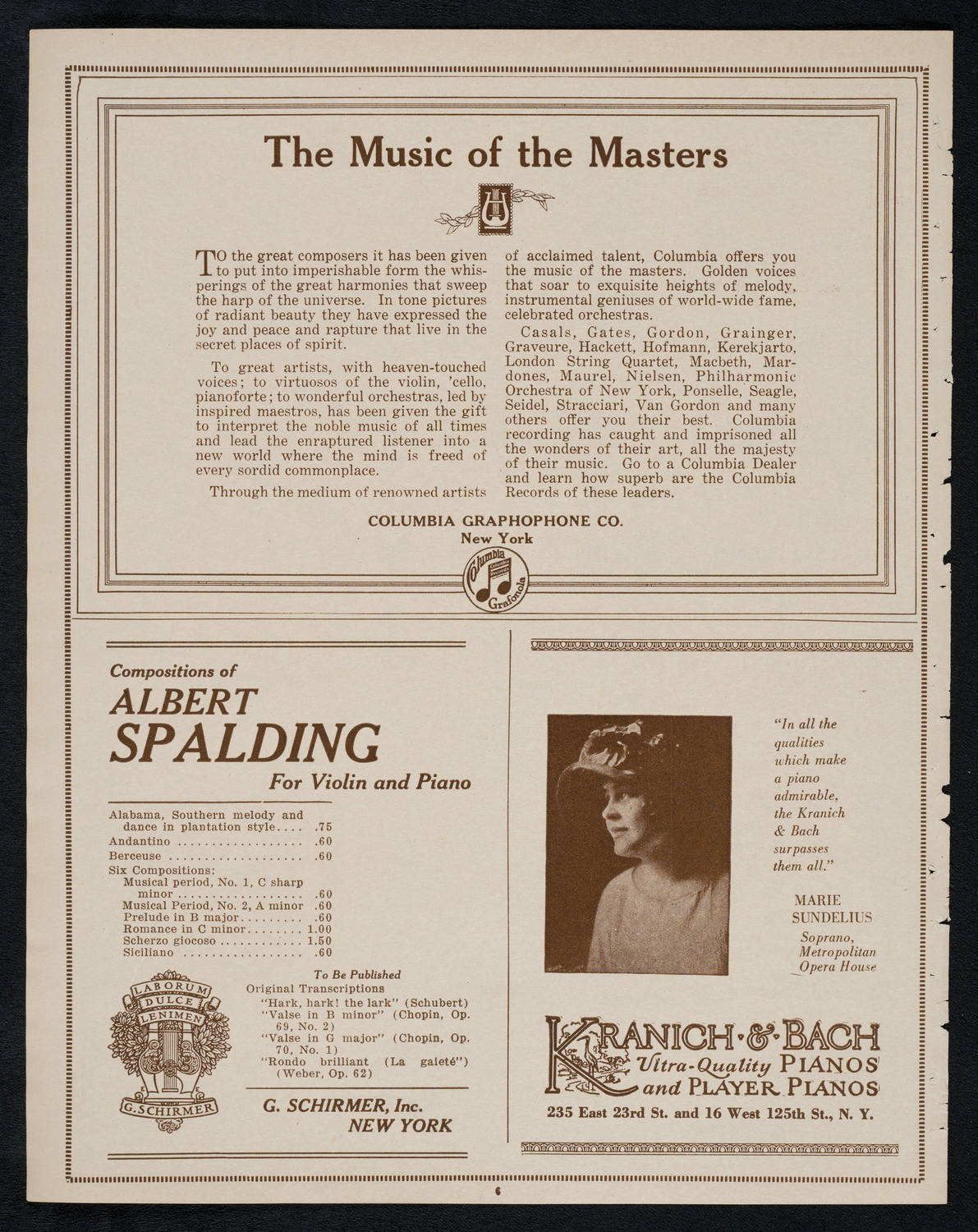 New York Philharmonic, March 22, 1923, program page 6