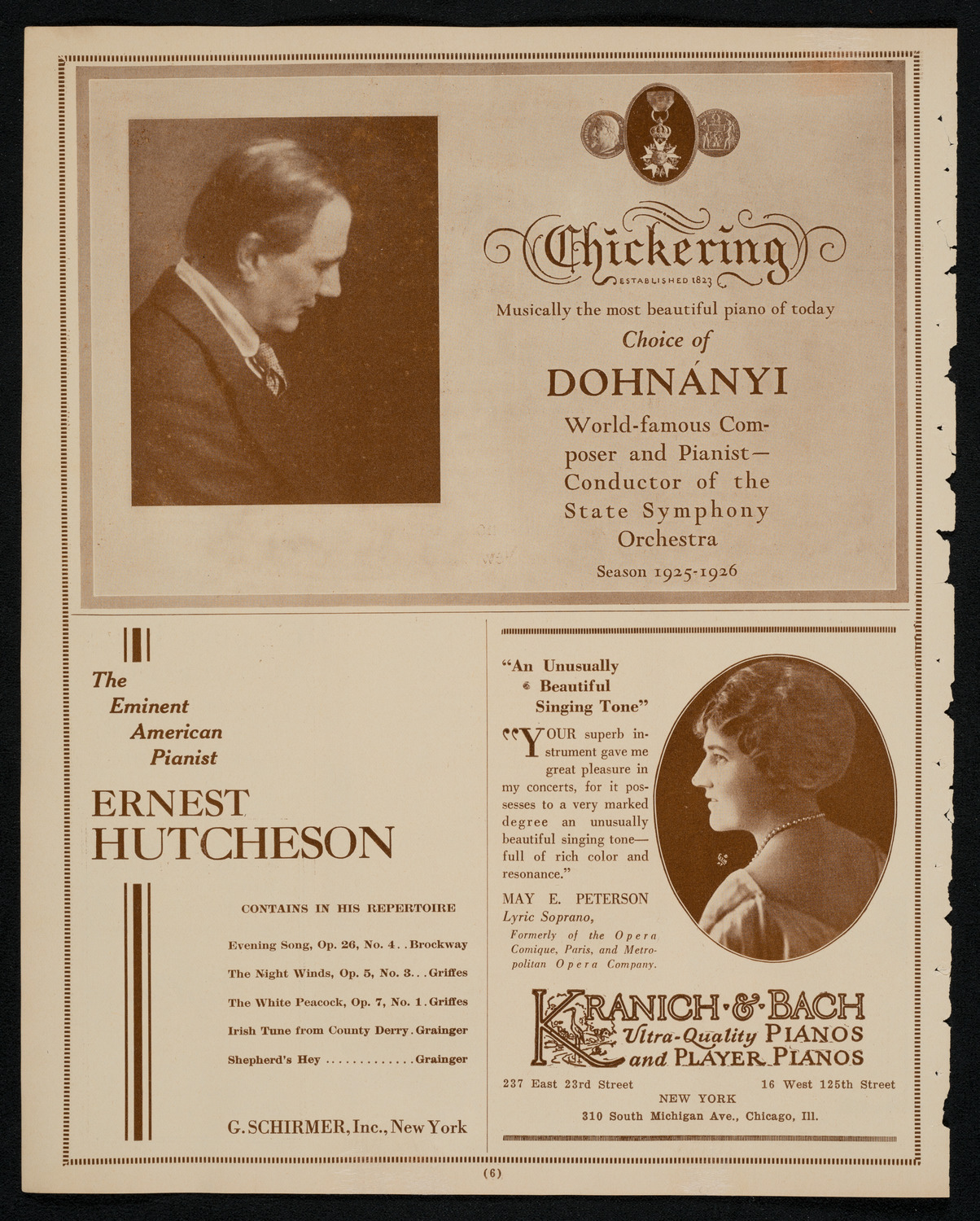 New York Philharmonic, December 4, 1925, program page 6