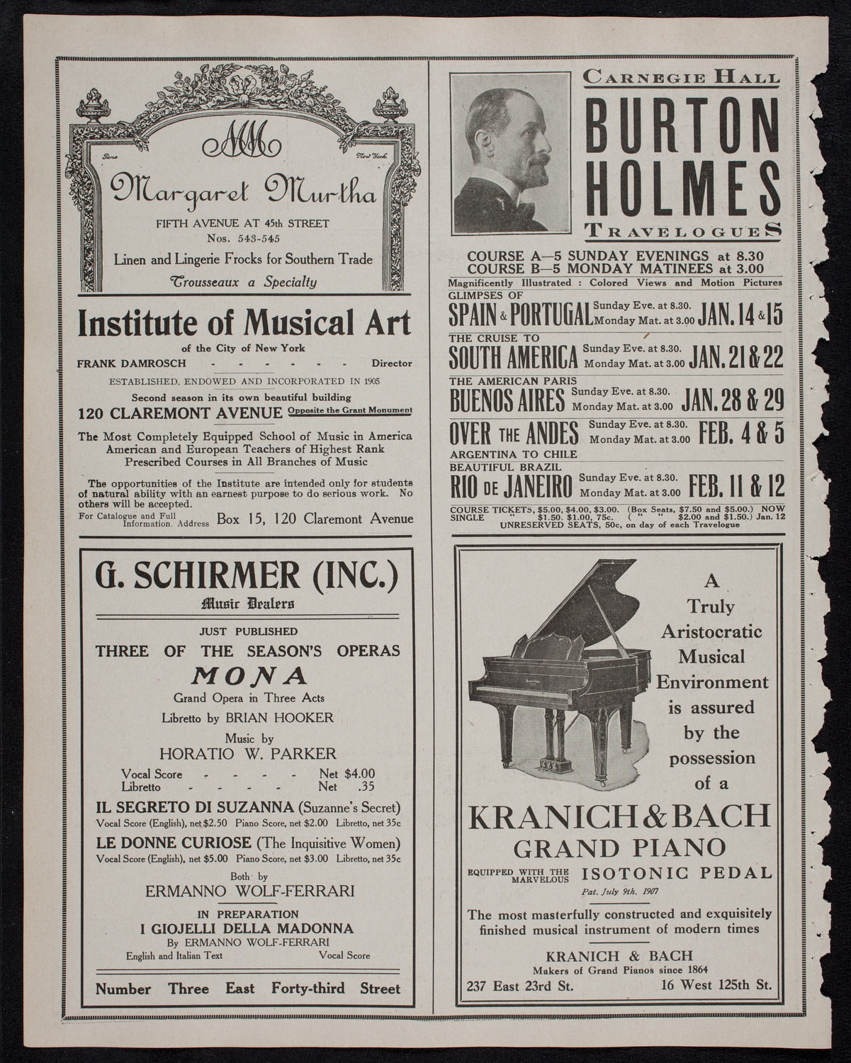 Wilhelm Backhaus, Piano, January 12, 1912, program page 6