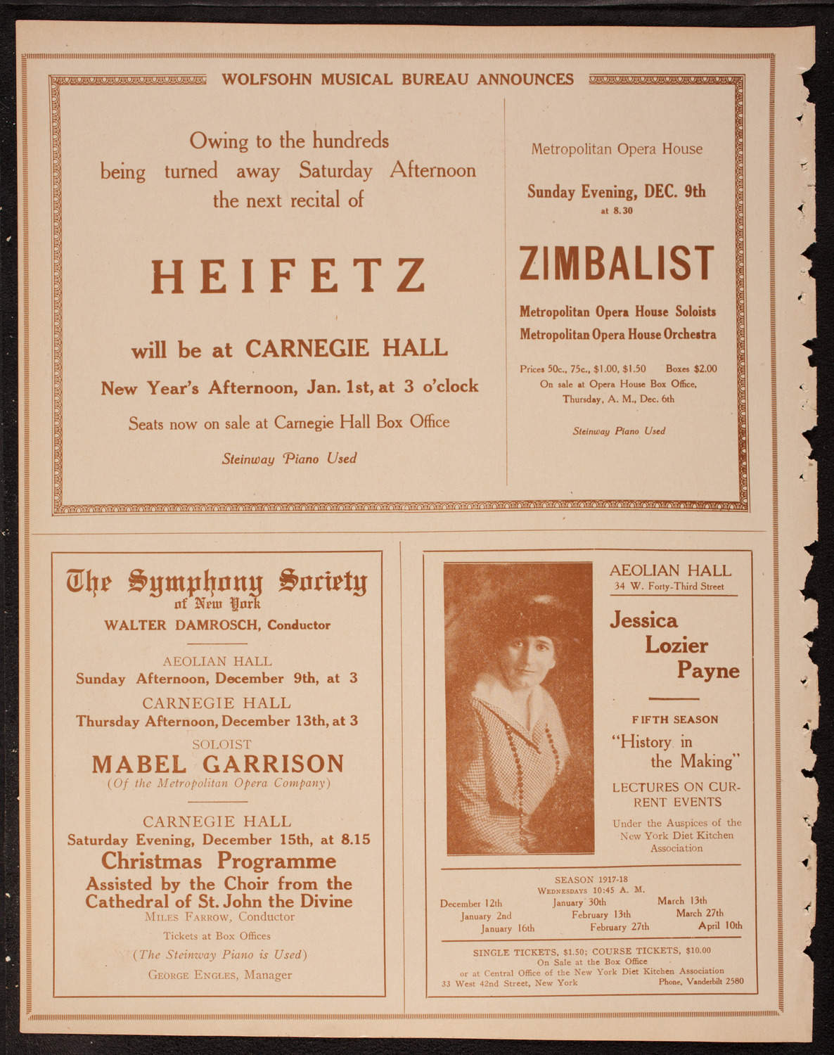 New York Philharmonic, December 6, 1917, program page 8
