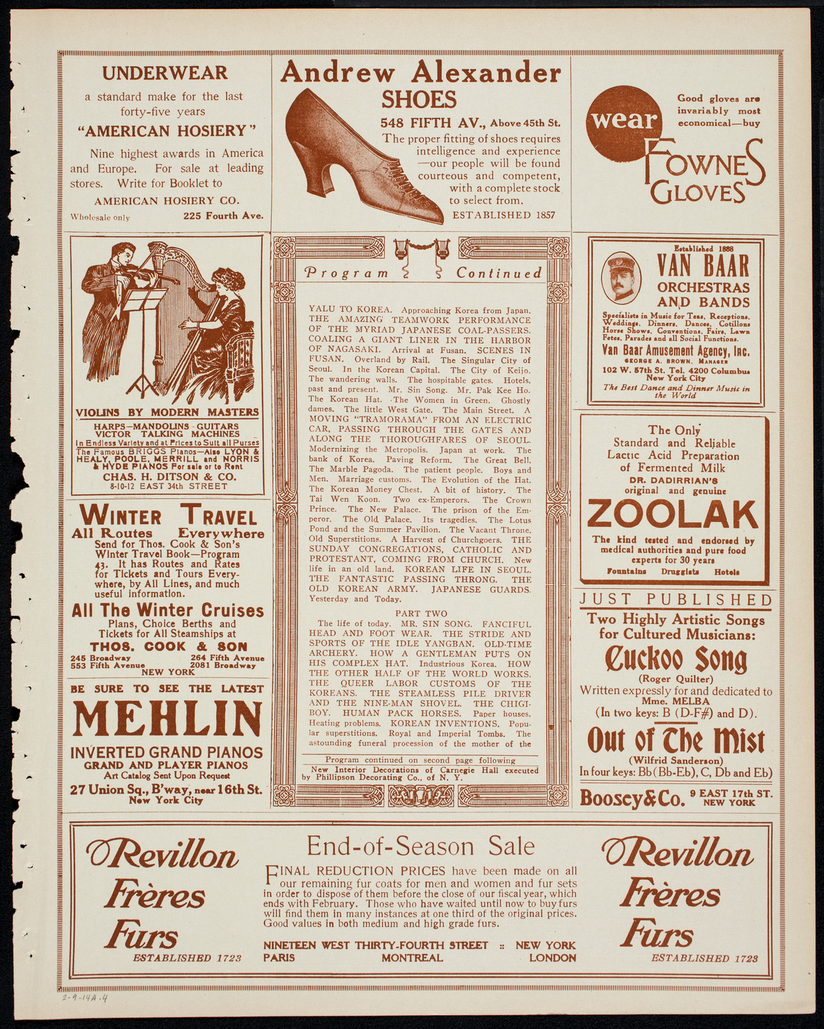 Burton Holmes Travelogue: Japan in Korea, February 9, 1914, program page 7