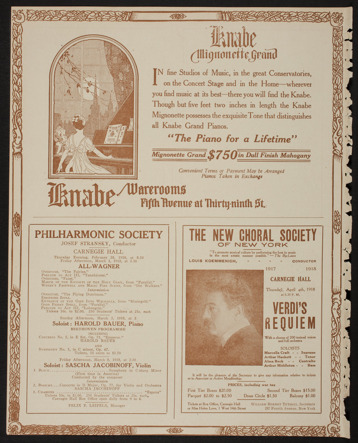 Home Symphony Concert: New York Philharmonic, February 27, 1918, program page 12