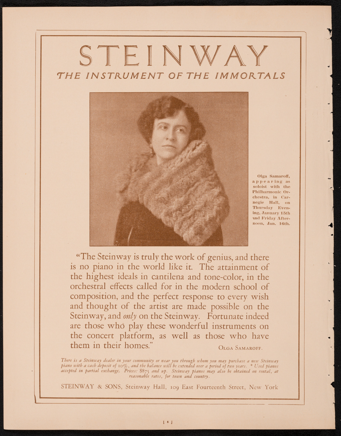 New York Philharmonic, January 11, 1925, program page 4