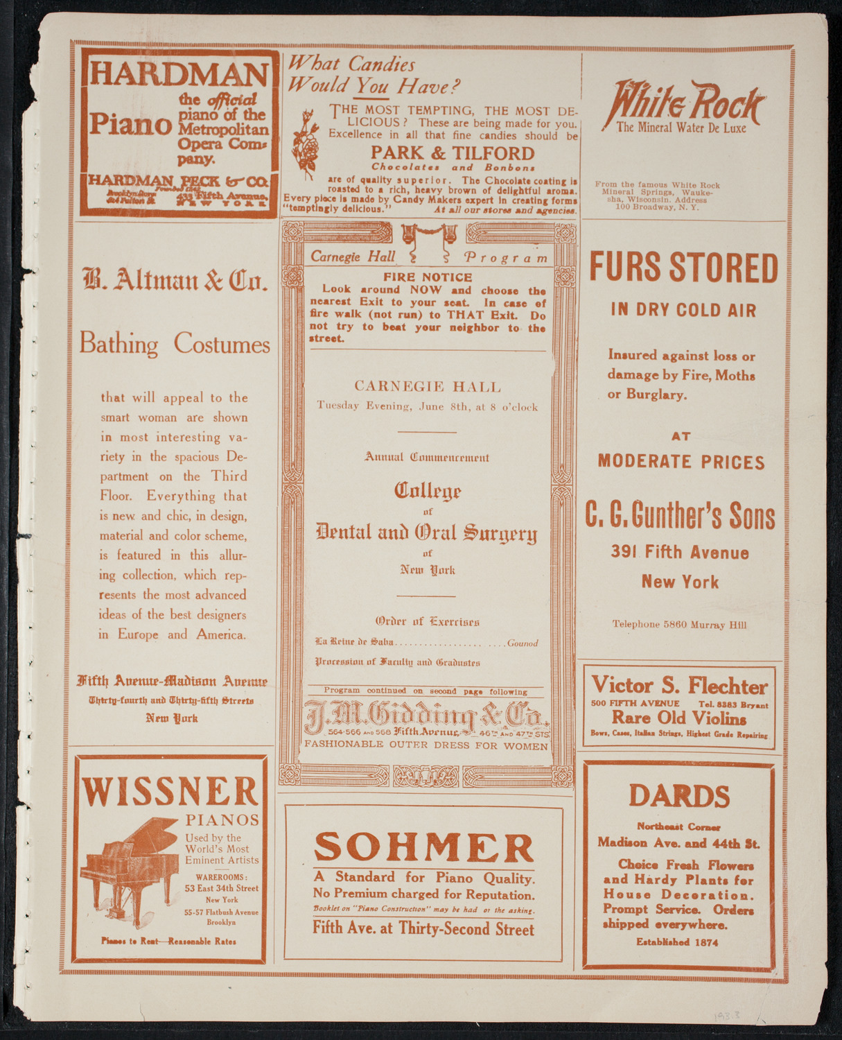 Graduation: College of Dental and Oral Surgery of New York, June 8, 1915, program page 5