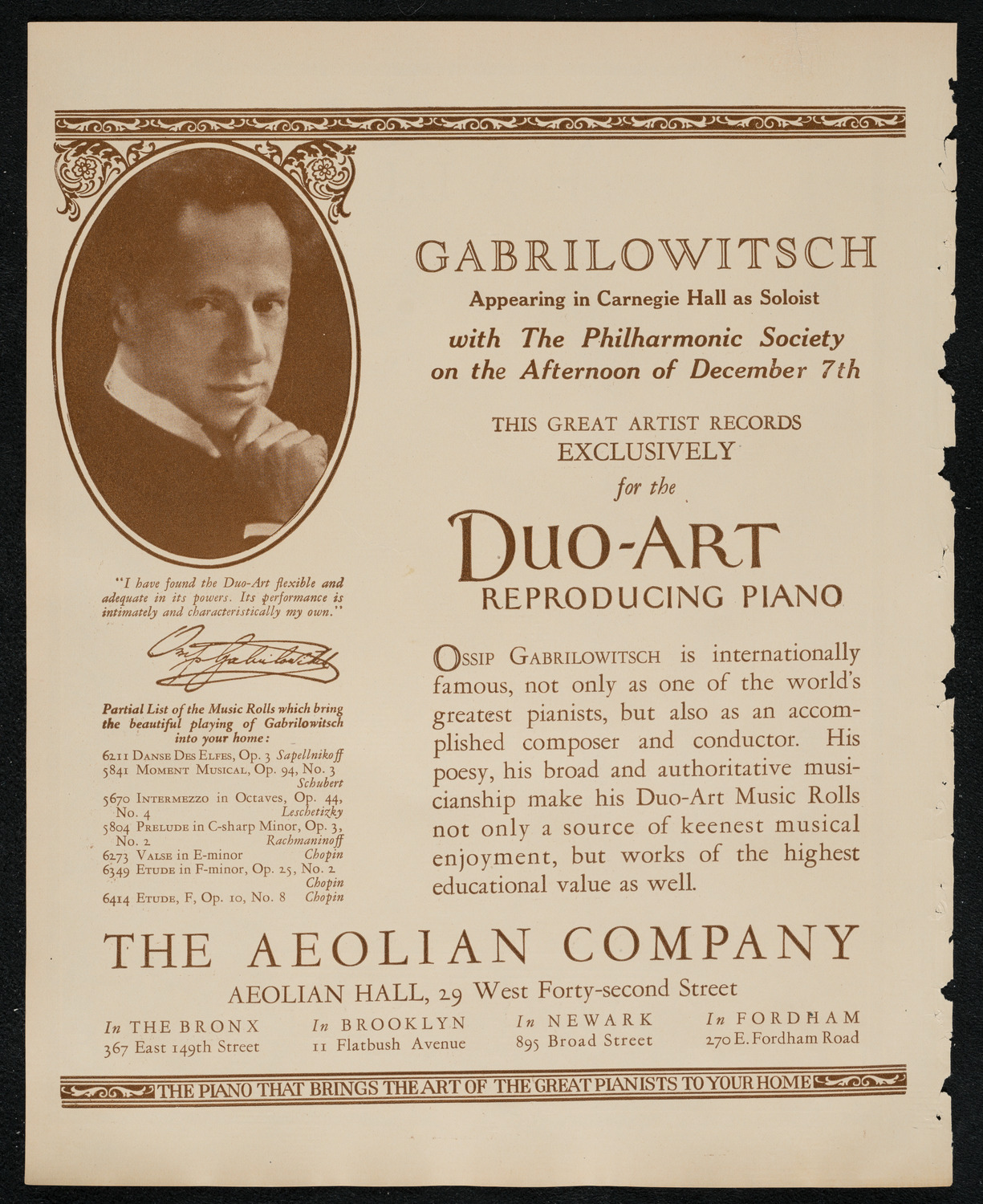 New York Philharmonic, December 7, 1924, program page 2