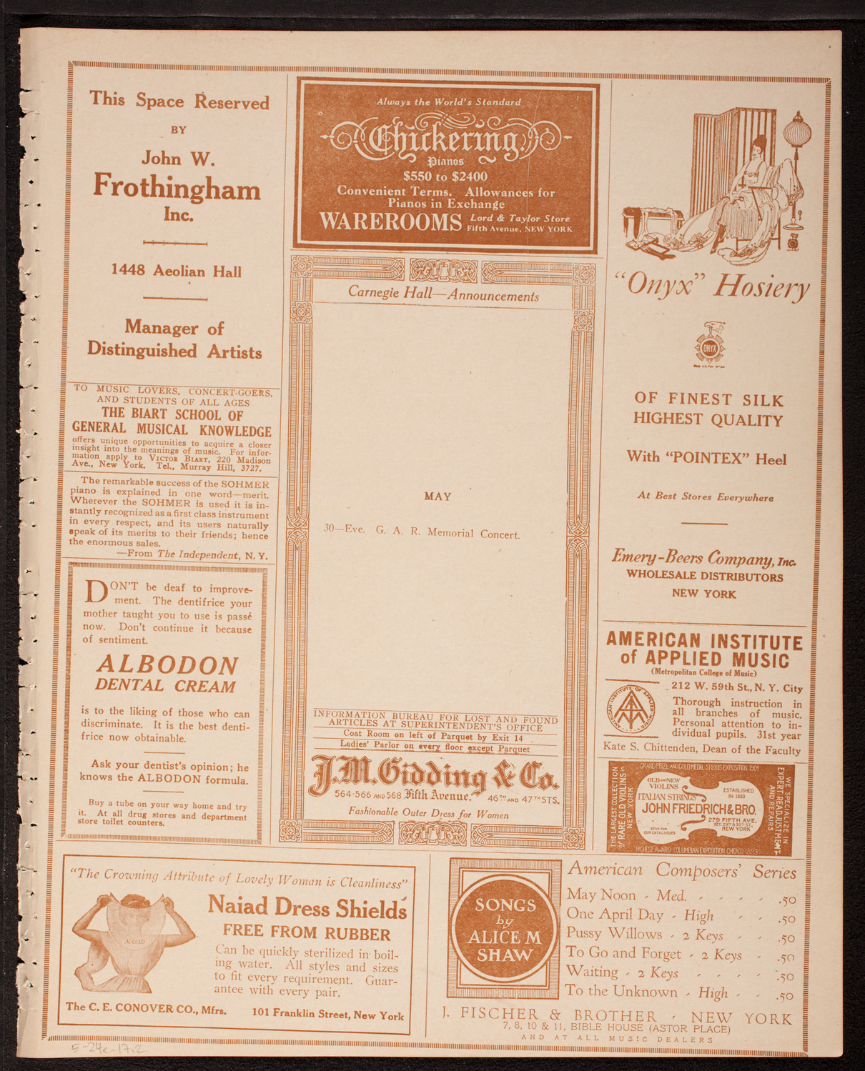 Graduation: Packard Commercial School, May 24, 1917, program page 3