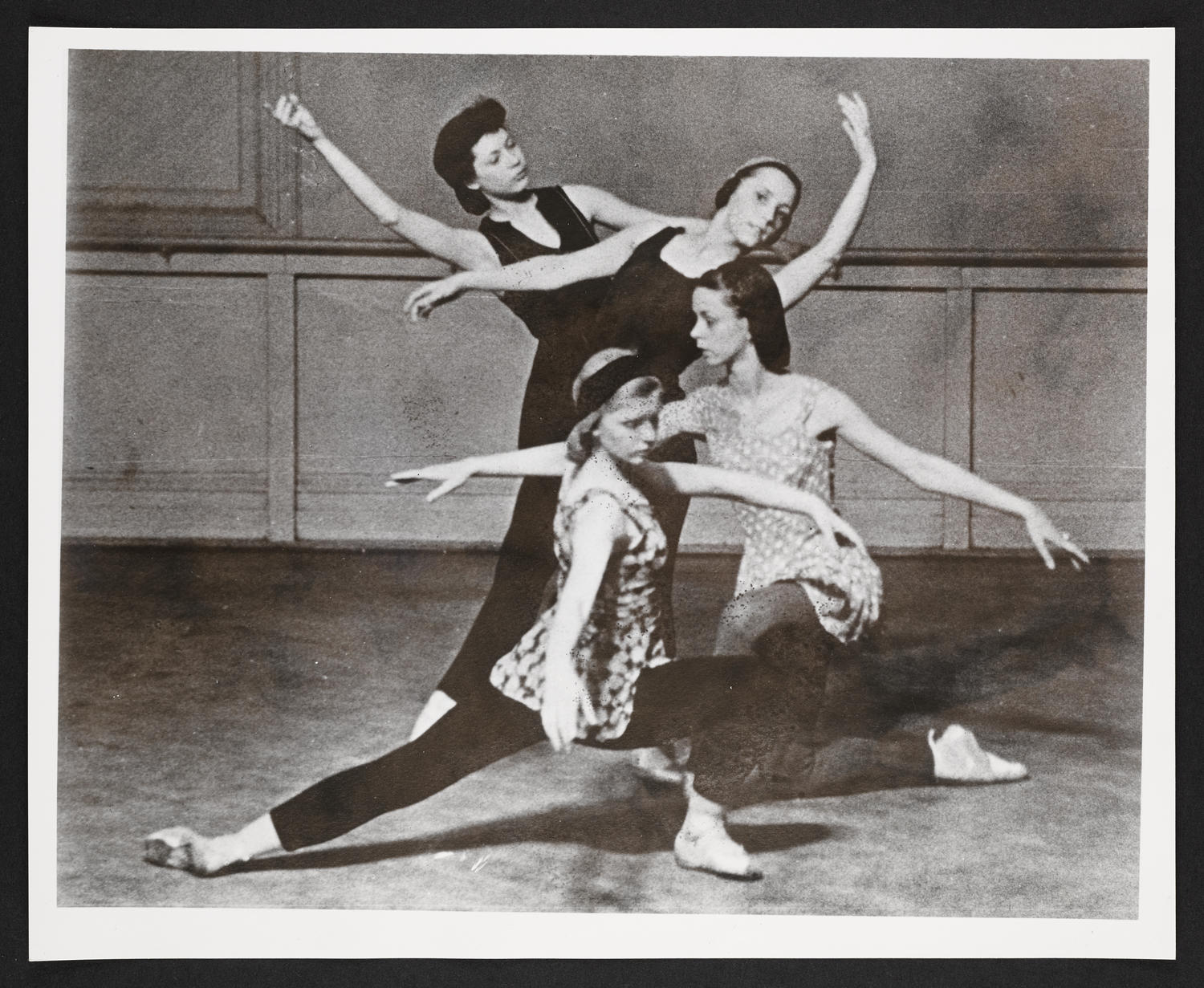 Bambi Linn, Jacqueline Cezanne, Diana Adams, and Ann Barlow at Ballet Arts, Carnegie Hall Studio #61, May 1942