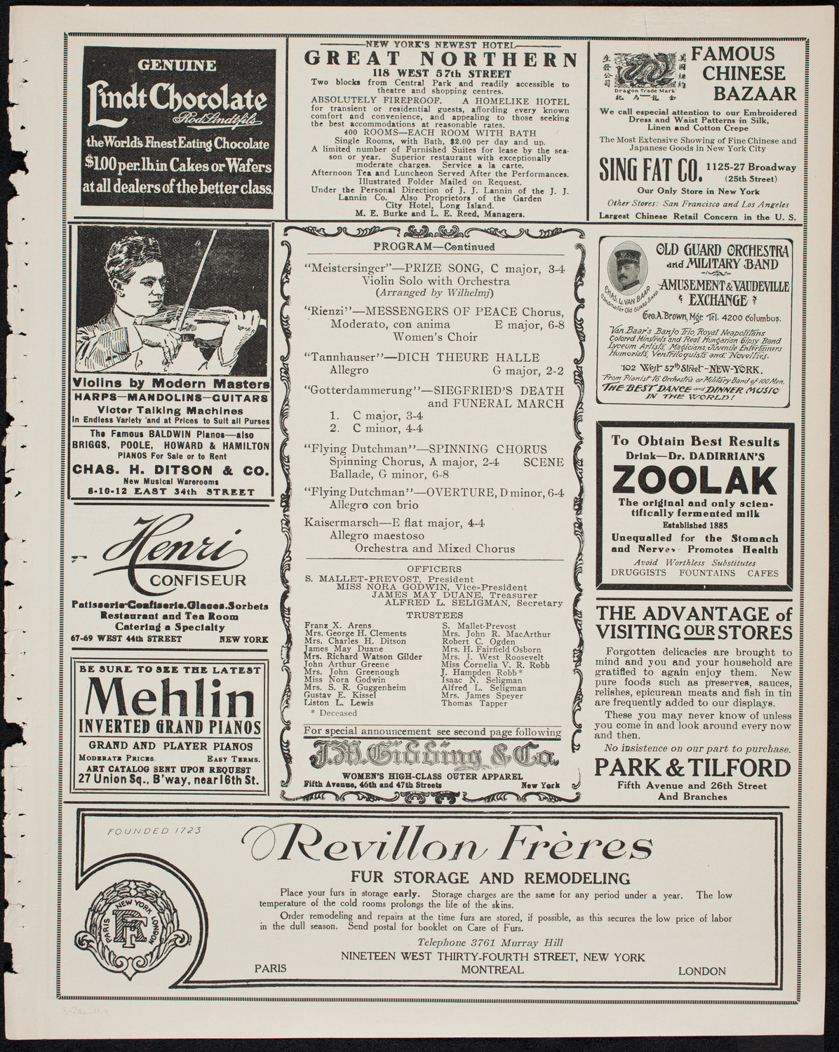People's Symphony Concert, March 26, 1911, program page 7