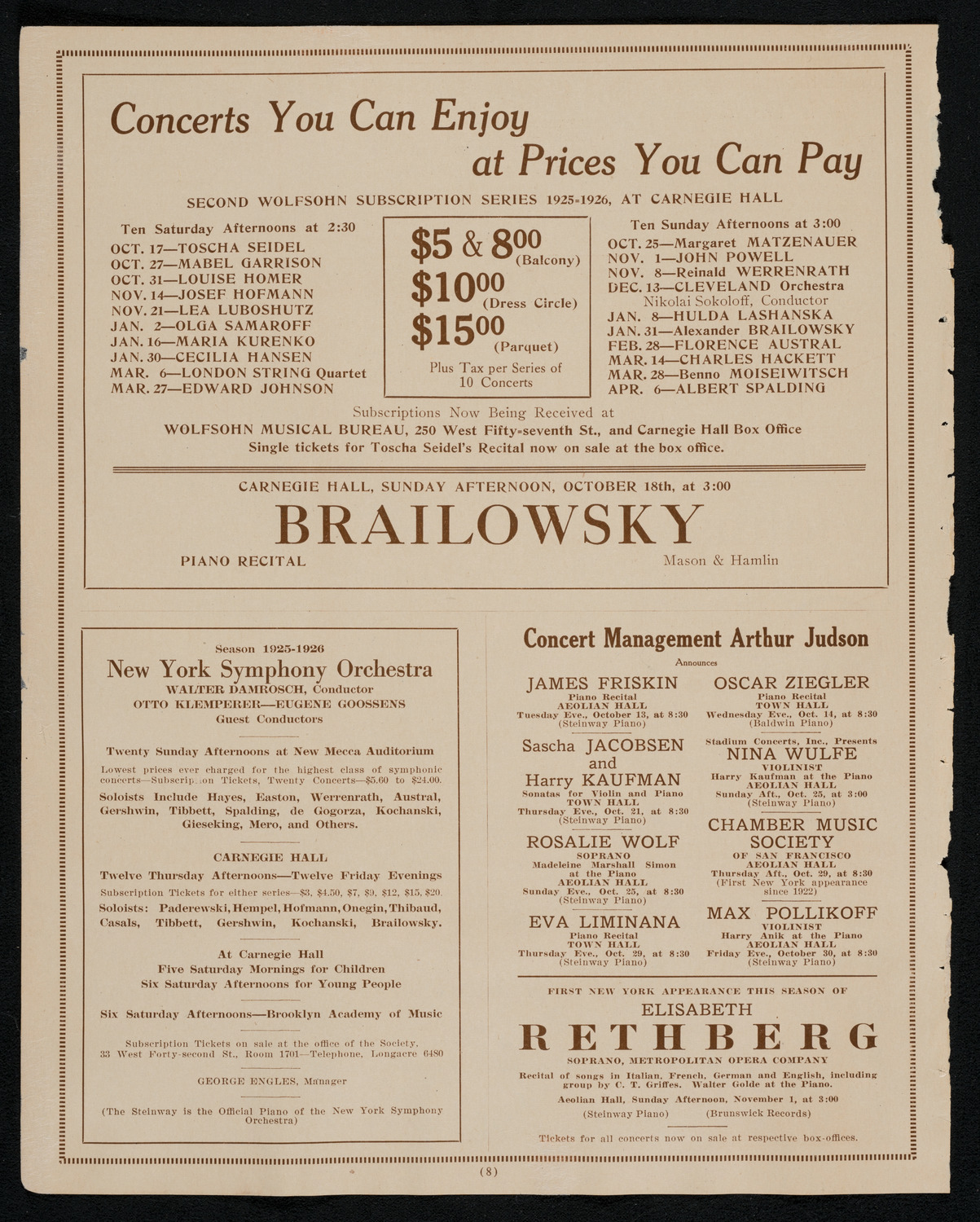 Columbus Day Celebration, October 12, 1925, program page 8