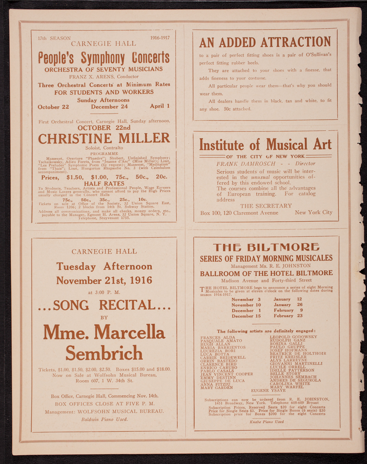 Columbus Day Celebration, October 12, 1916, program page 2