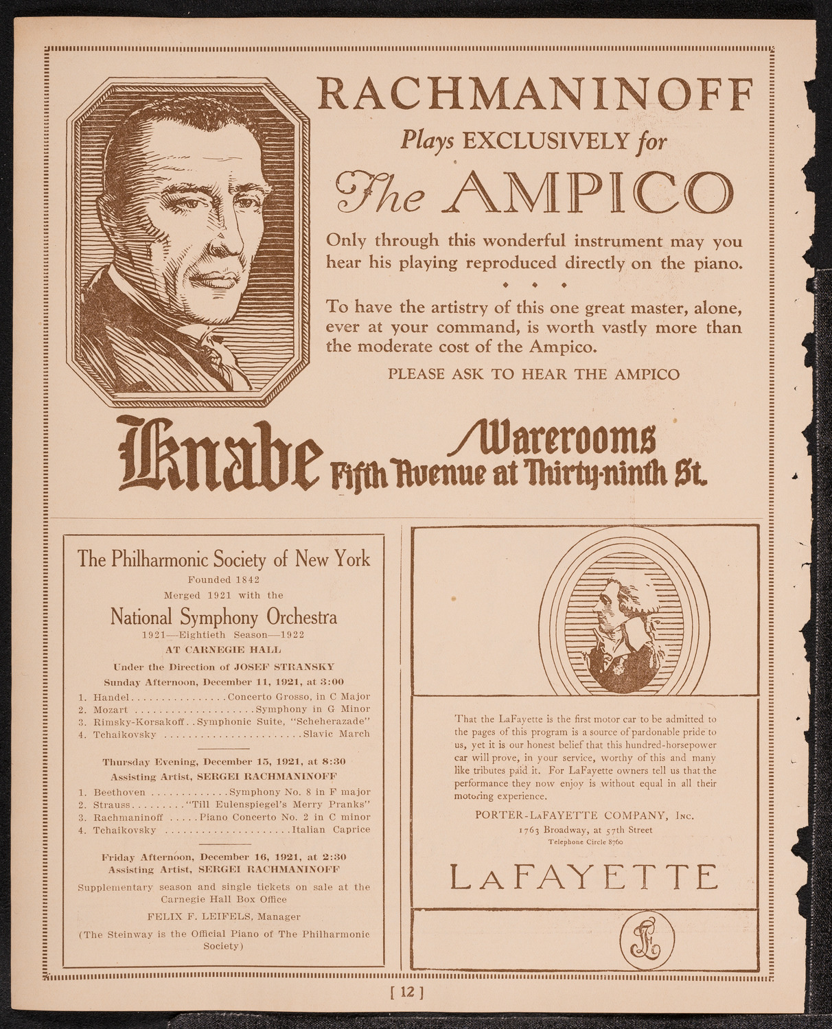 Symphony Concert for Young People, December 10, 1921, program page 12