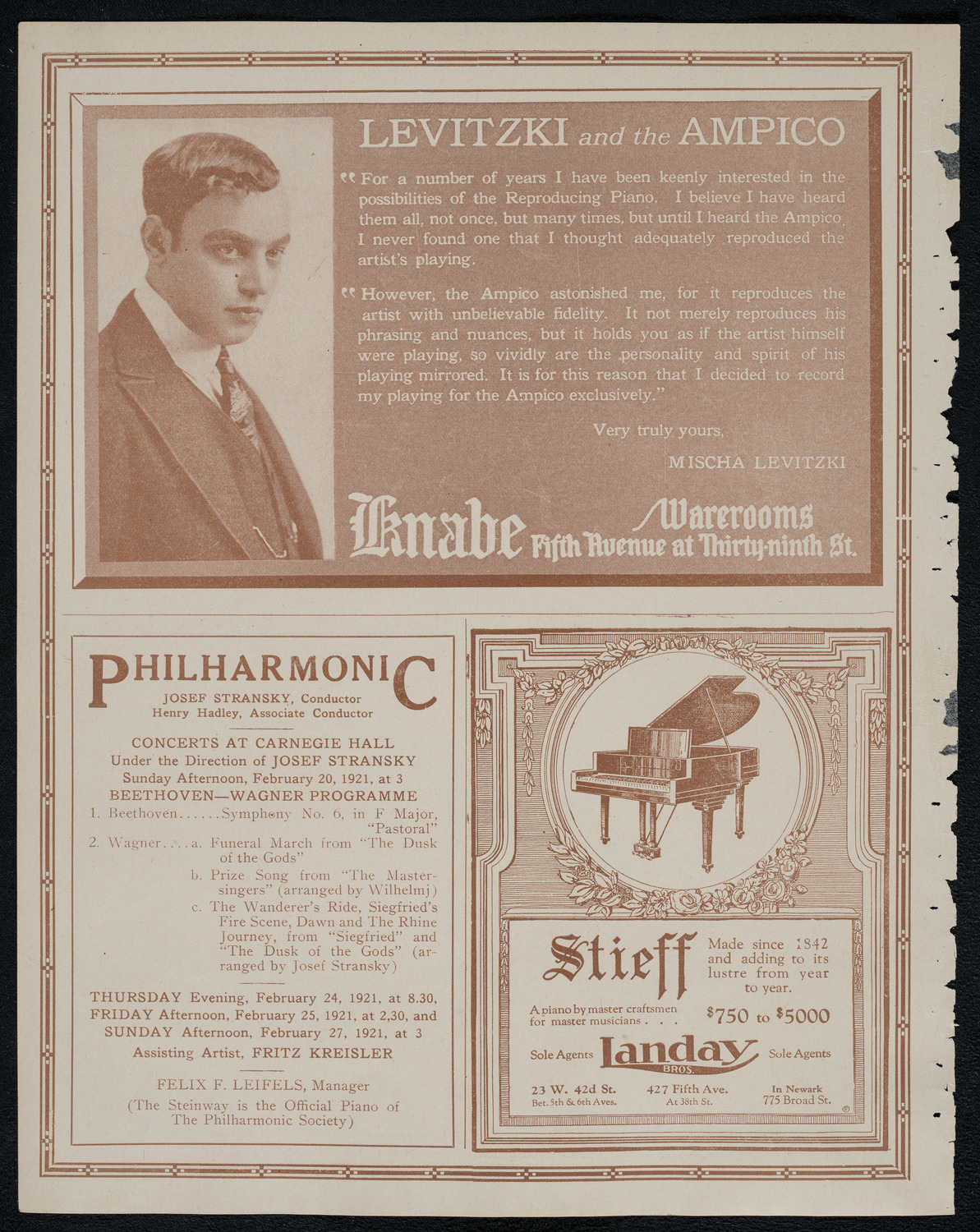 National Symphony Orchestra, February 15, 1921, program page 12