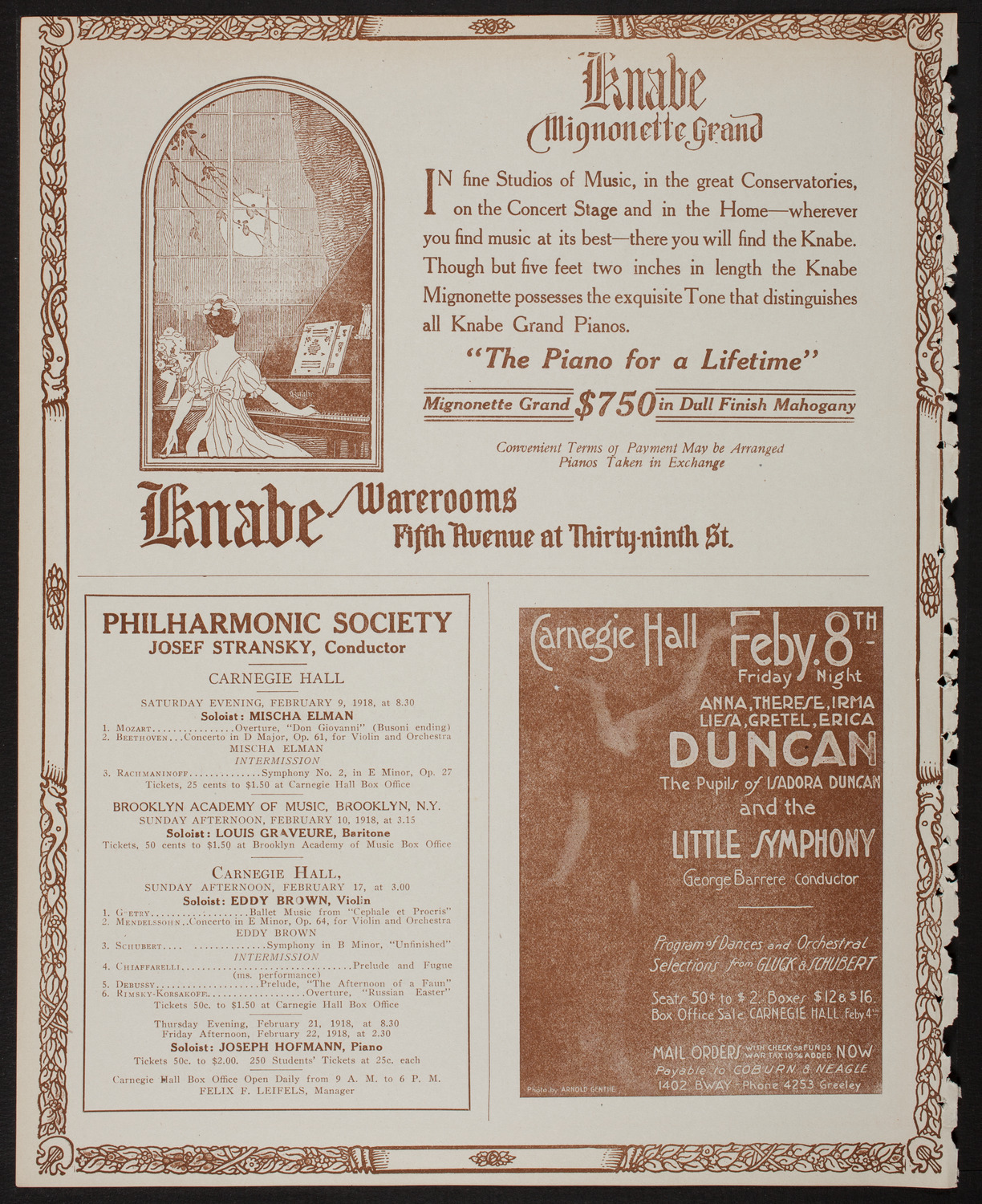 New York Philharmonic, February 7, 1918, program page 12