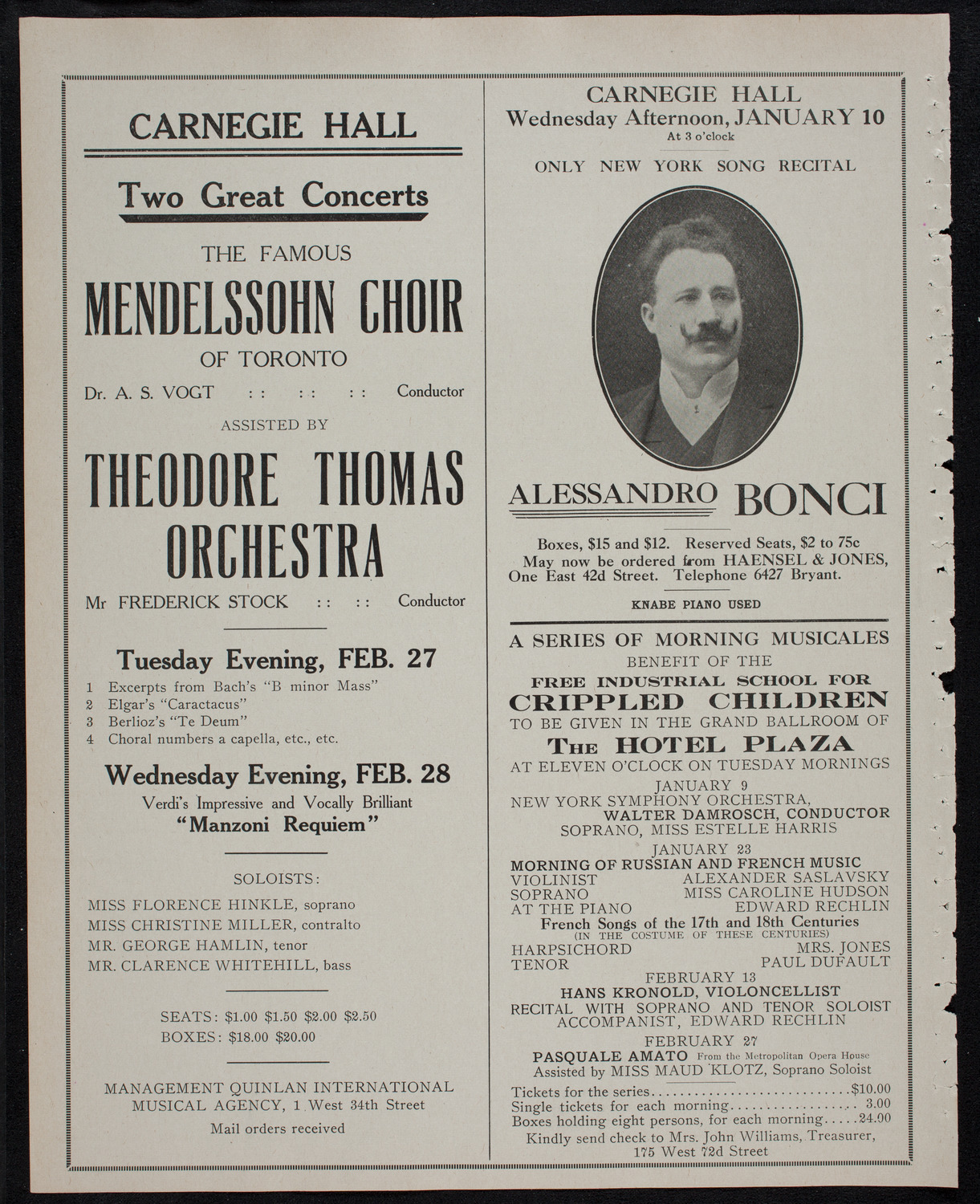 Oratorio Society of New York, December 29, 1911, program page 10