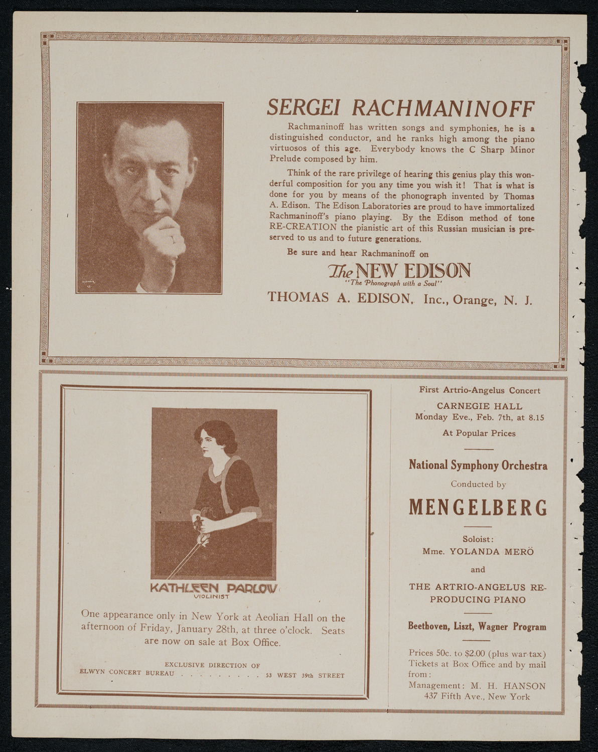 Chicago Symphony Orchestra, January 25, 1921, program page 2