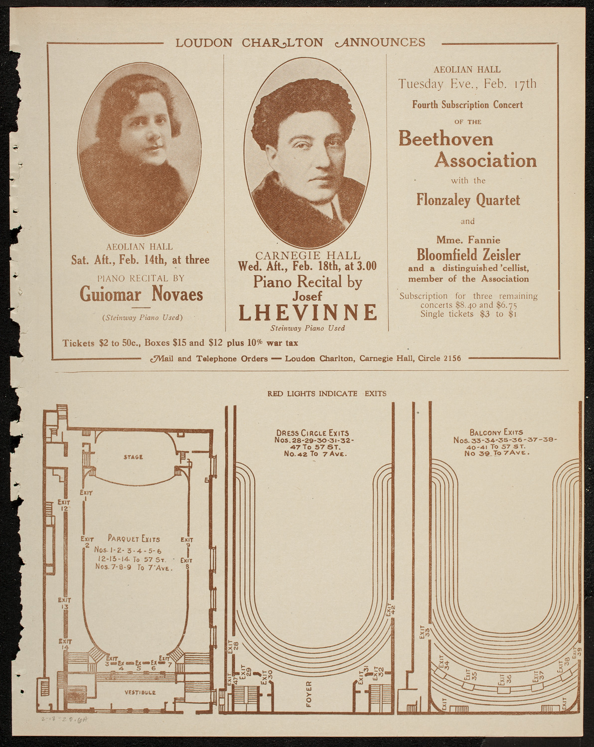 New York Philharmonic, February 13, 1920, program page 11