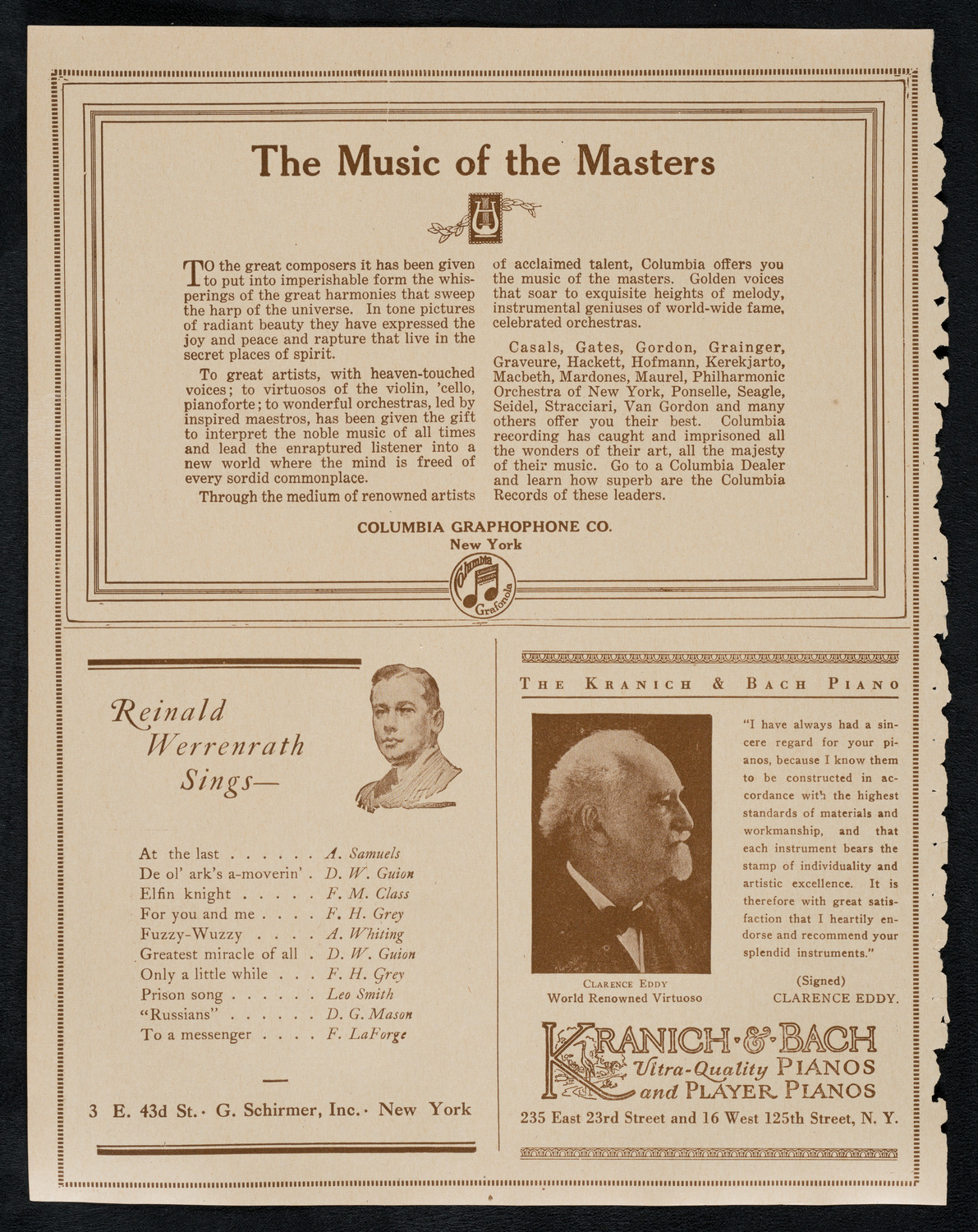 New York Symphony Orchestra, March 1, 1923, program page 6