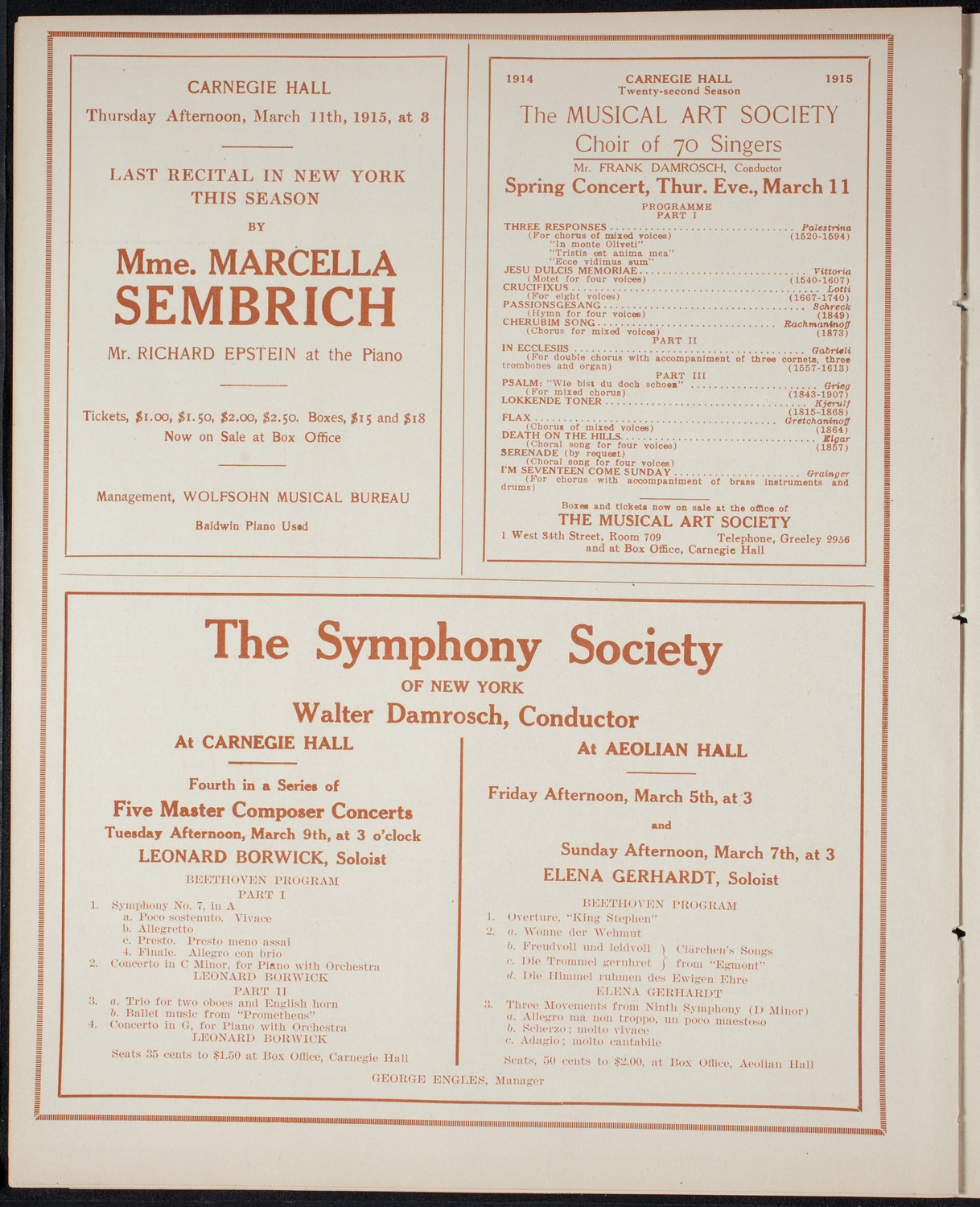 New York Symphony Orchestra, March 2, 1915, program page 8