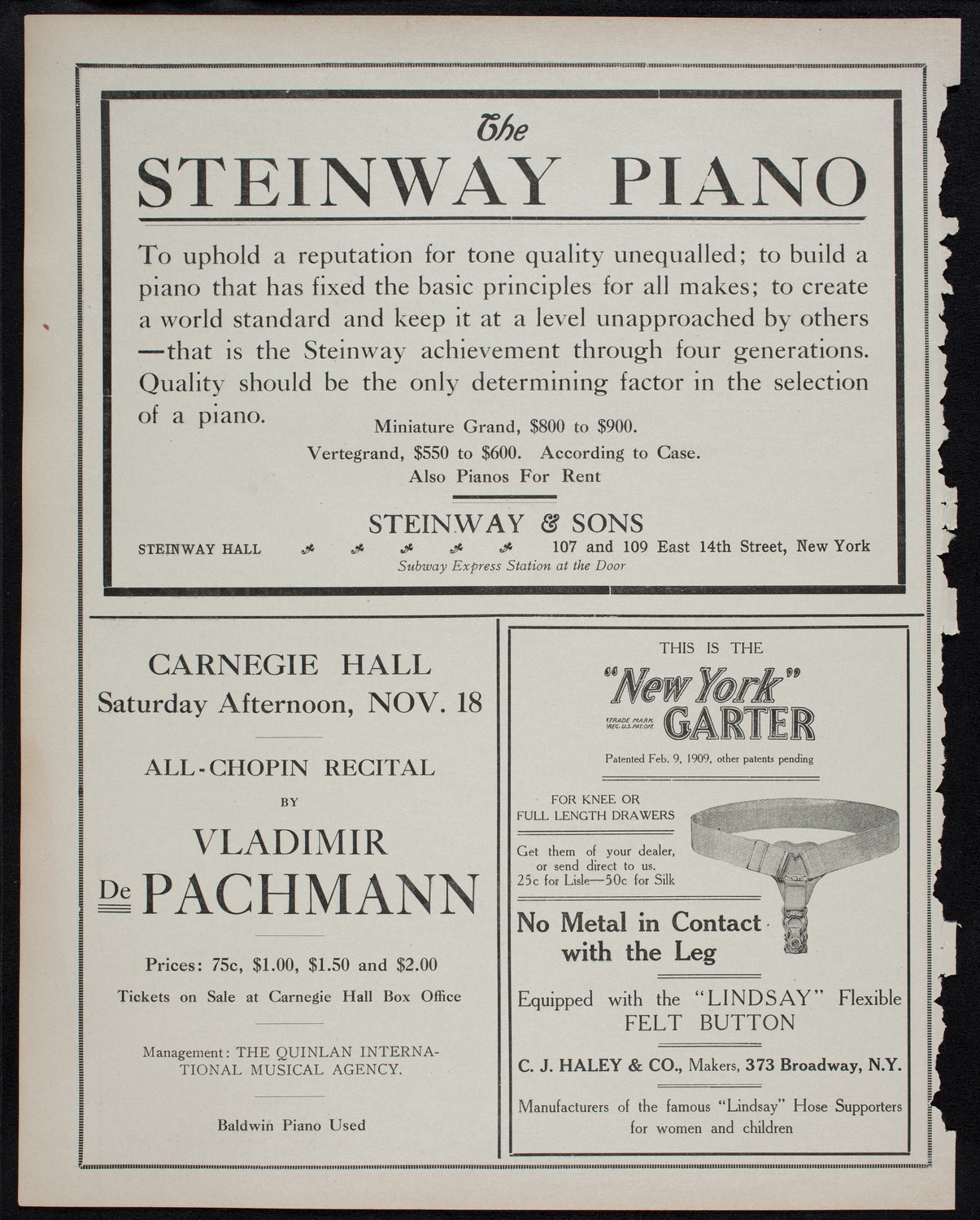 Vladimir de Pachmann, Piano, November 4, 1911, program page 4