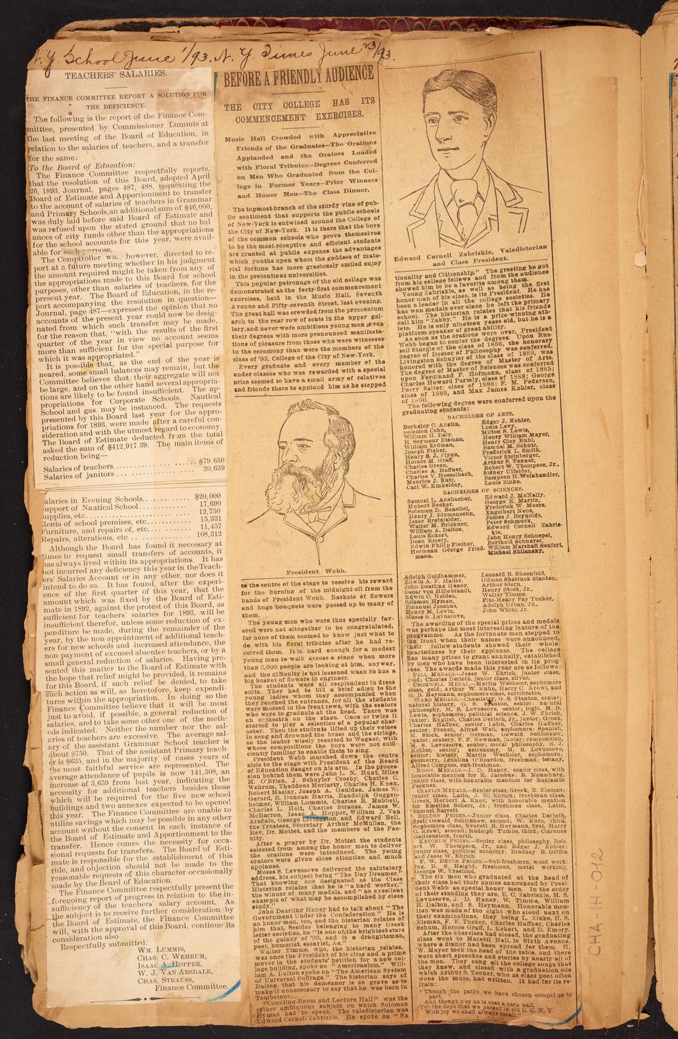 Isaac Hopper Scrapbook, page 12: 1893