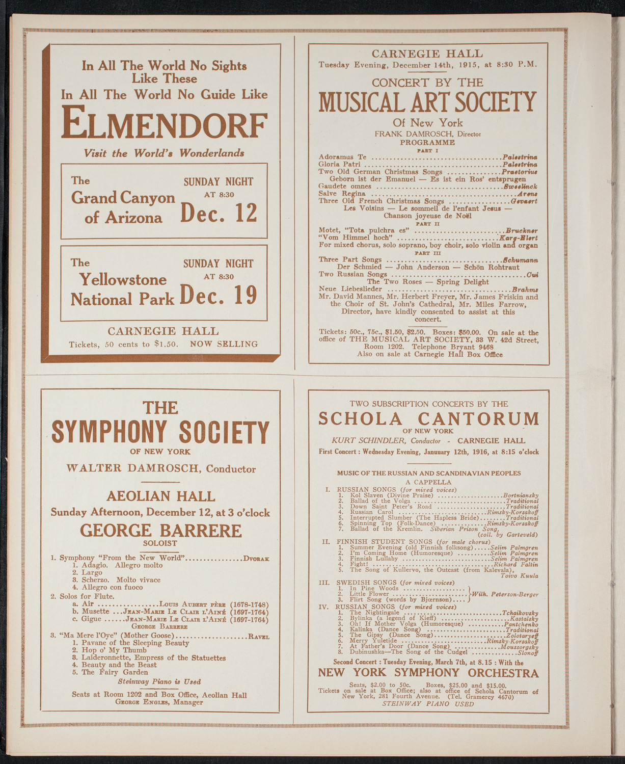 New York Philharmonic, December 9, 1915, program page 8