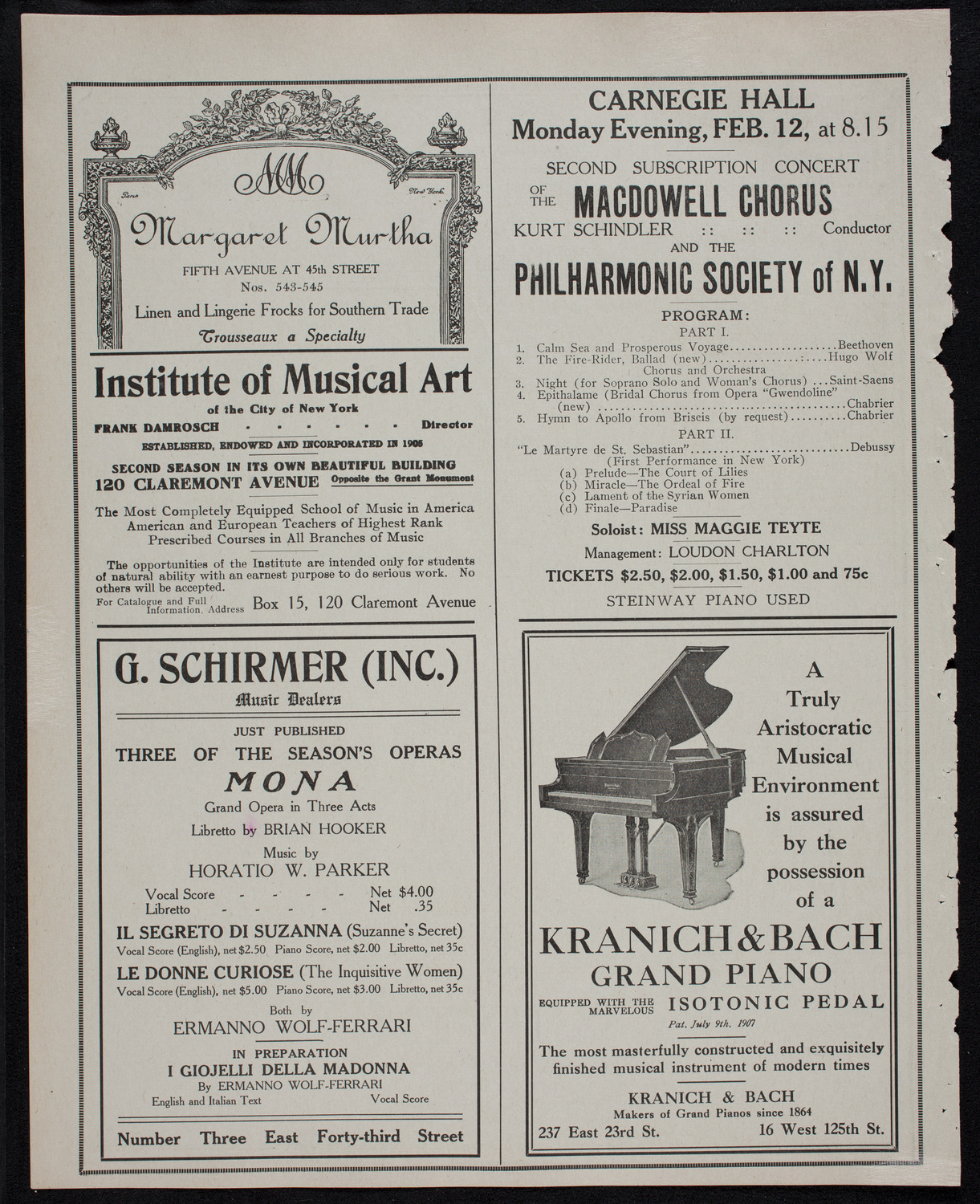 Symphony Concert for Young People, December 16, 1911, program page 6