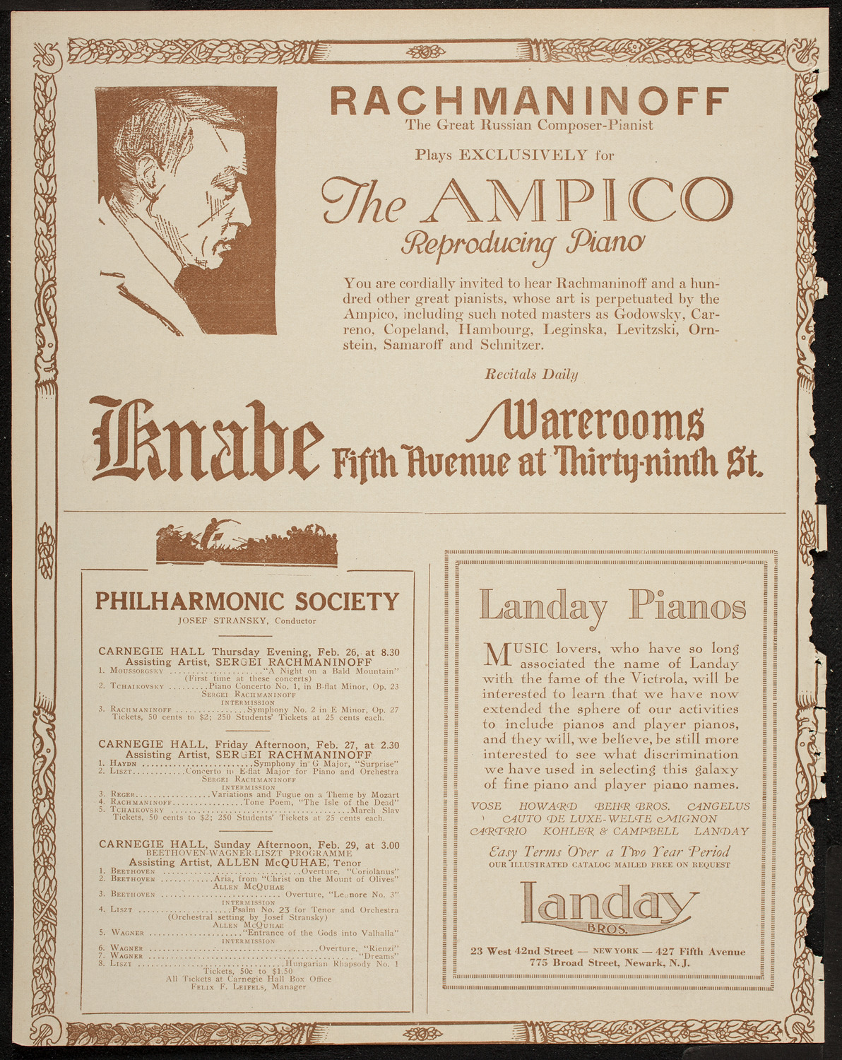 New Symphony Orchestra, February 25, 1920, program page 12