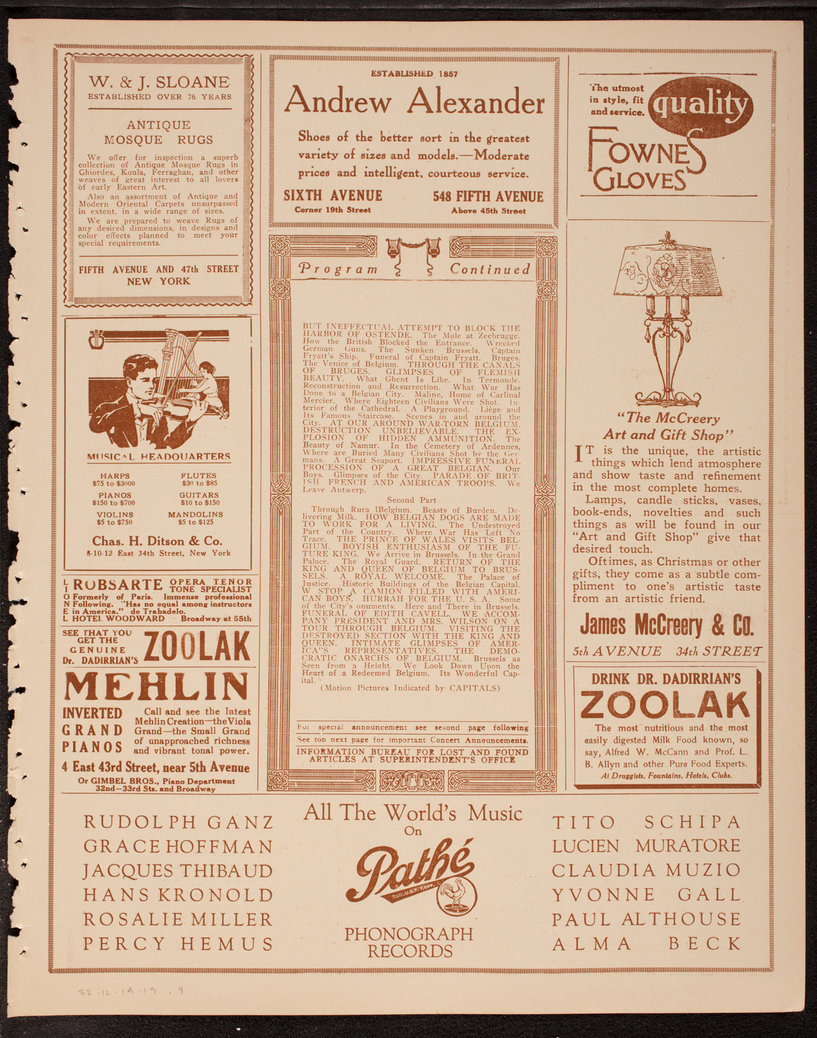 Newman Traveltalks: Belgium, December 1, 1919, program page 7