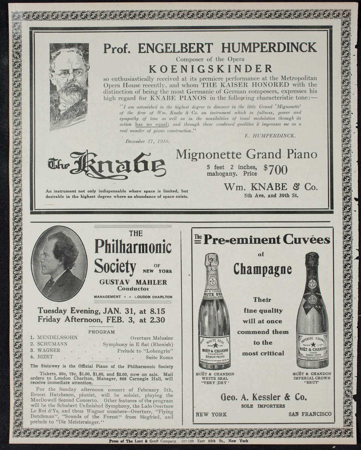 People's Symphony Concert, January 29, 1911, program page 12