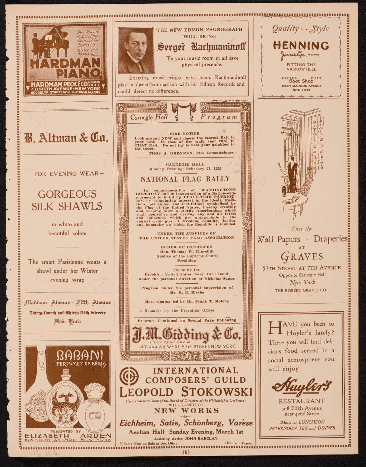 National Flag Rally, February 23, 1925, program page 5