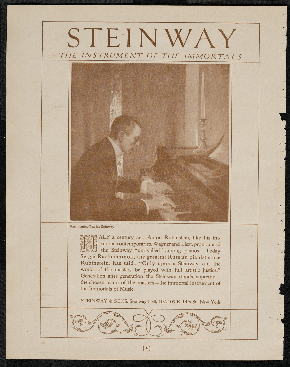 National Symphony Orchestra, April 6, 1921, program page 4