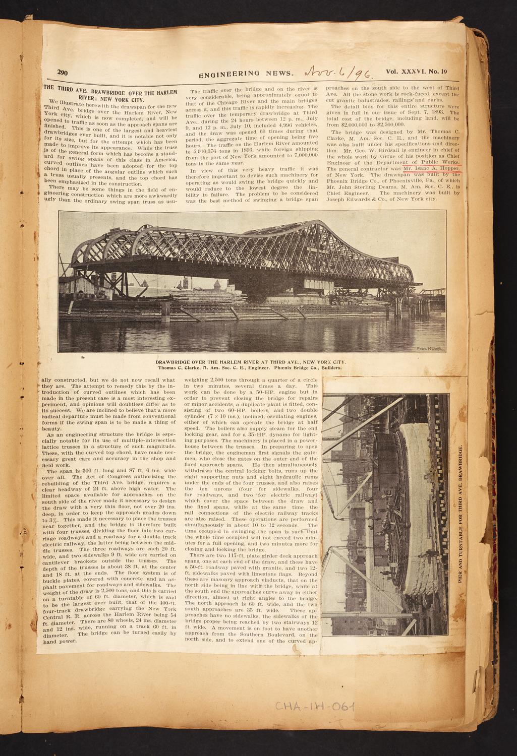 Isaac Hopper Scrapbook, page 61: 1896