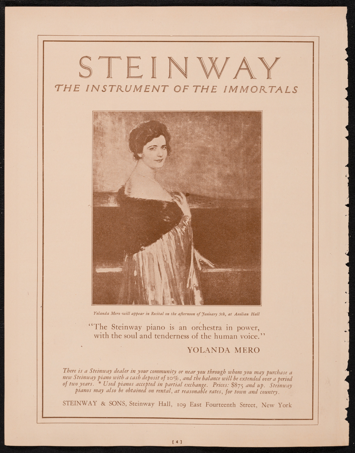 New York Philharmonic, January 3, 1925, program page 4