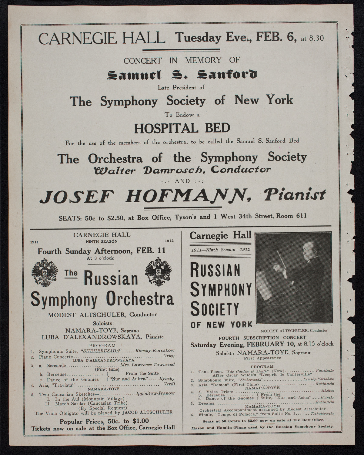 New York Philharmonic, February 4, 1912, program page 10