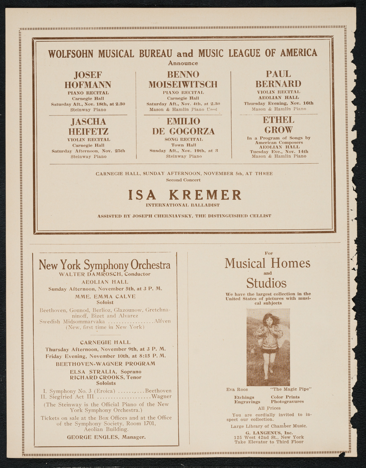 Florence Easton, Soprano, November 2, 1922, program page 8