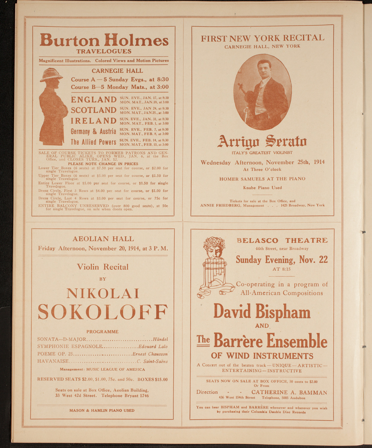 Elmendorf Lecture: Around the Mediterranean, November 16, 1914, program page 10