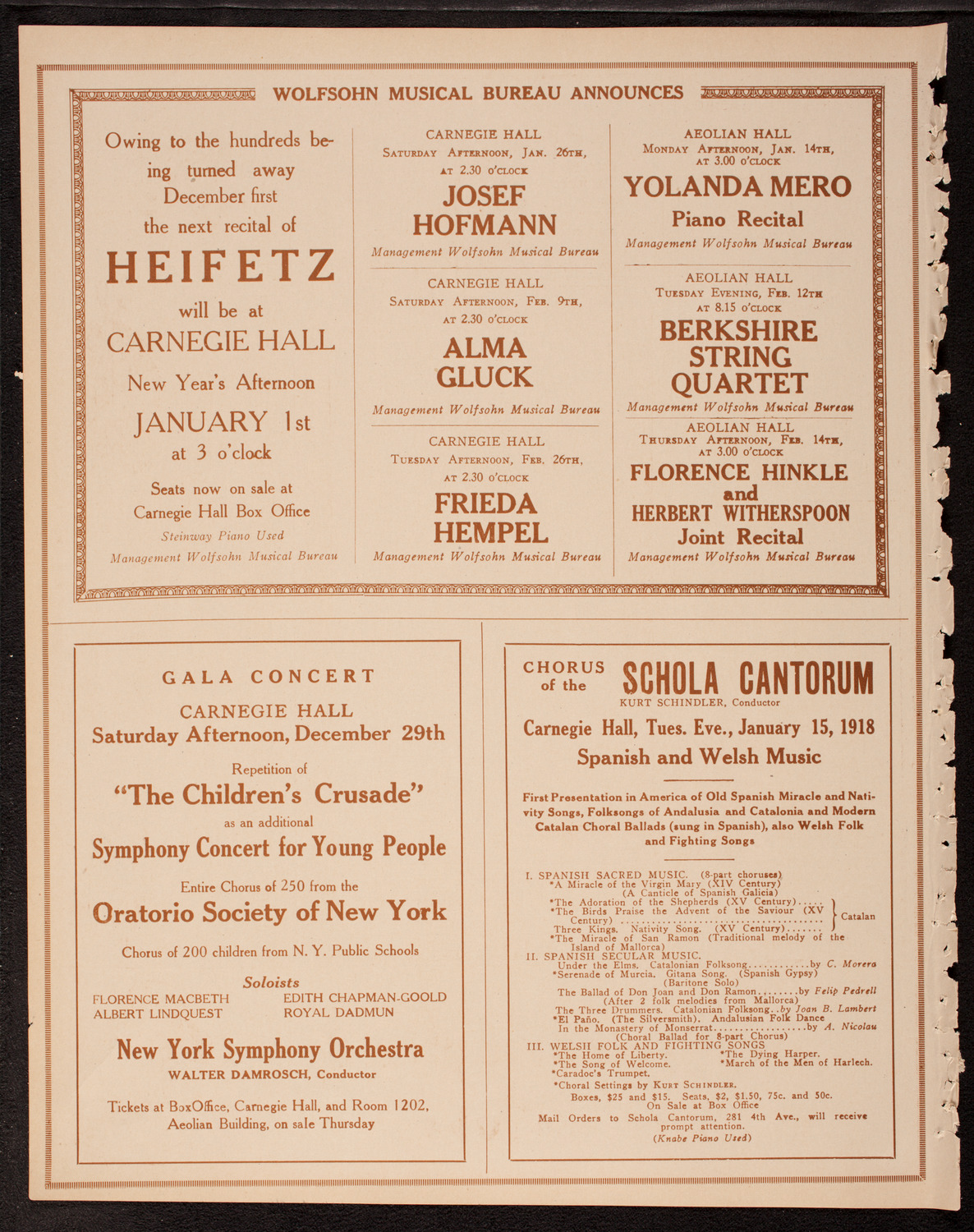 Musical Art Society of New York, December 18, 1917, program page 8