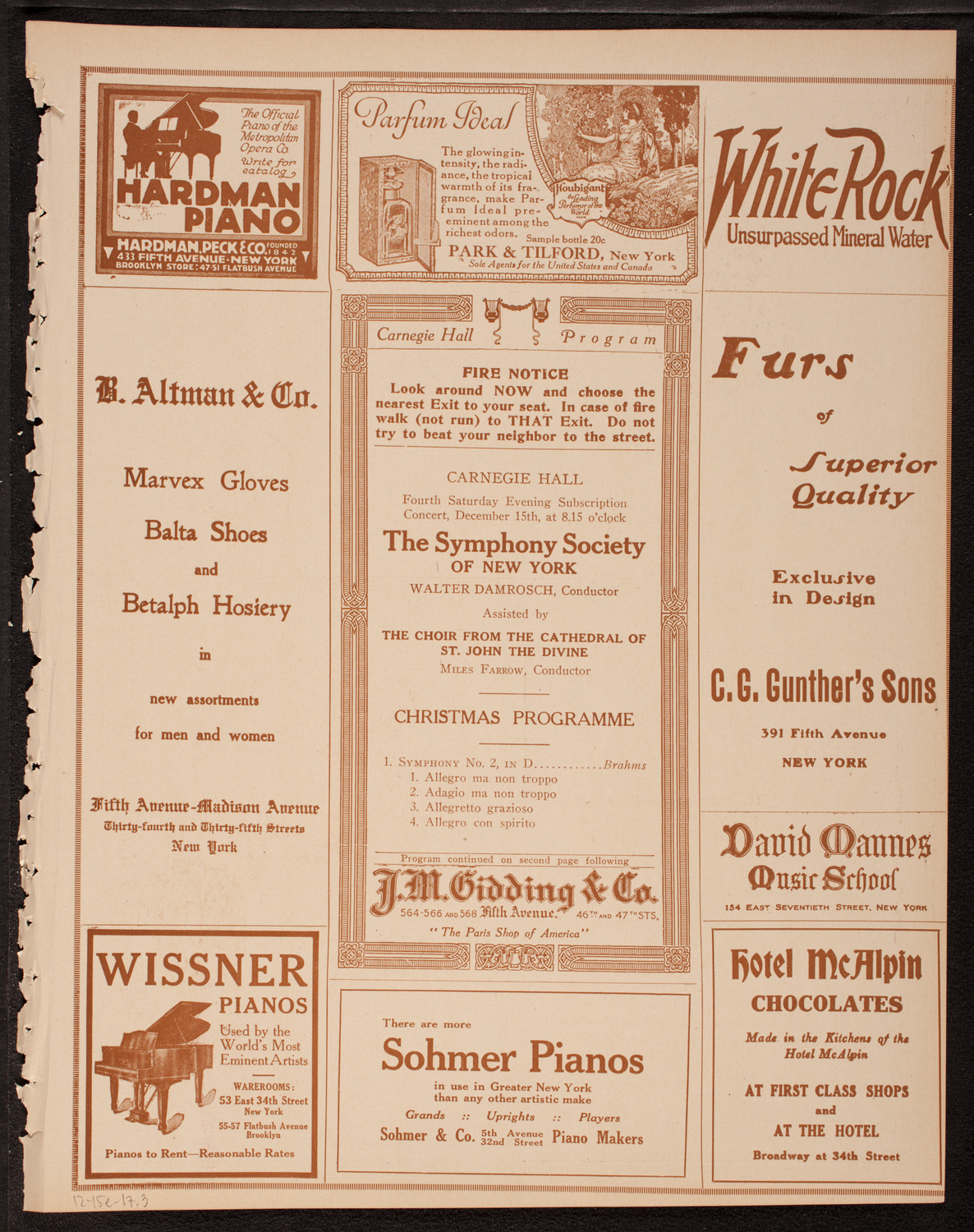 New York Symphony Orchestra, December 15, 1917, program page 5