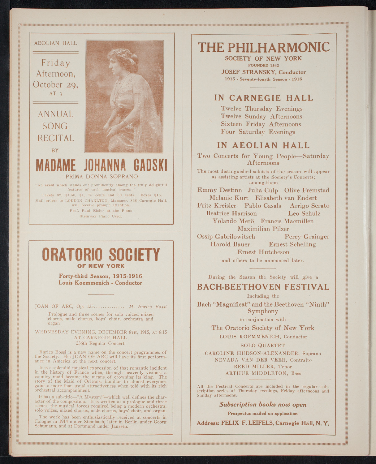 Columbus Day Celebration, October 12, 1915, program page 10