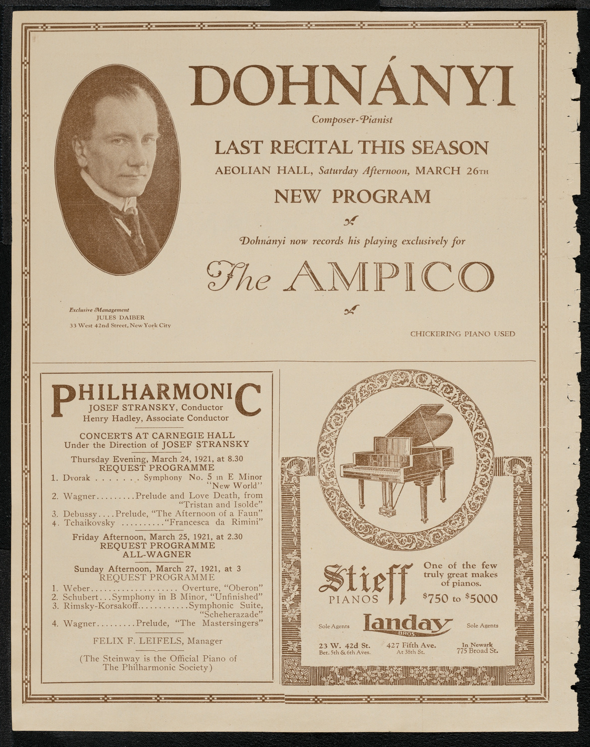 National Symphony Orchestra, March 23, 1921, program page 12