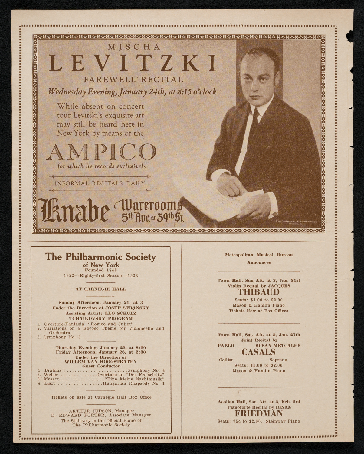 Louise Homer, Contralto, and Louise Homer Stires, Soprano, January 20, 1923, program page 12