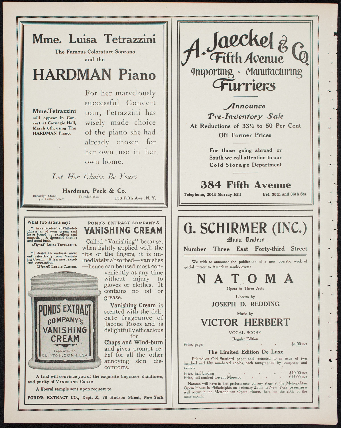 Isadora Duncan, Dancer, with the New York Symphony Orchestra, March 2, 1911, program page 8