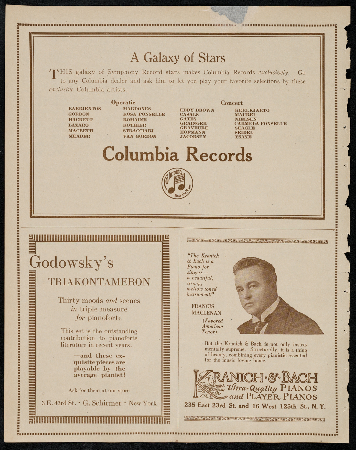 Sir Arthur Conan Doyle, May 10, 1922, program page 6