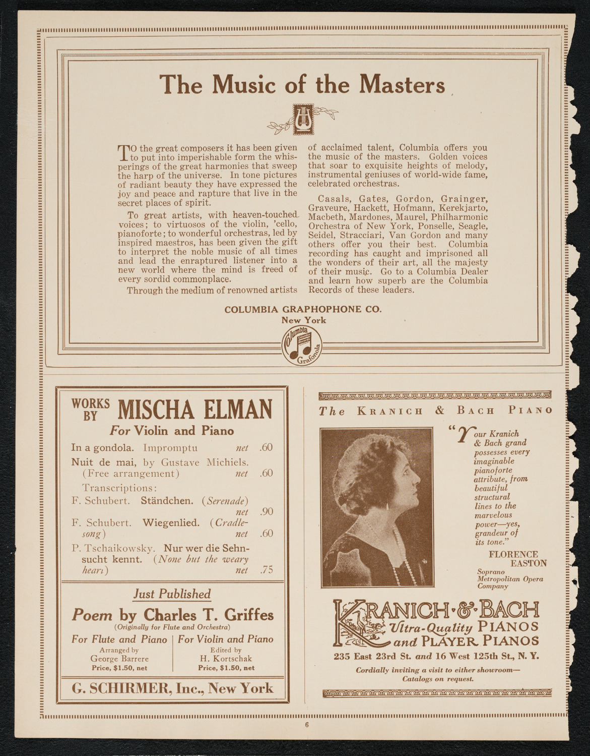 Gala Reception Concert: South-German Male Chorus and others, October 8, 1922, program page 6