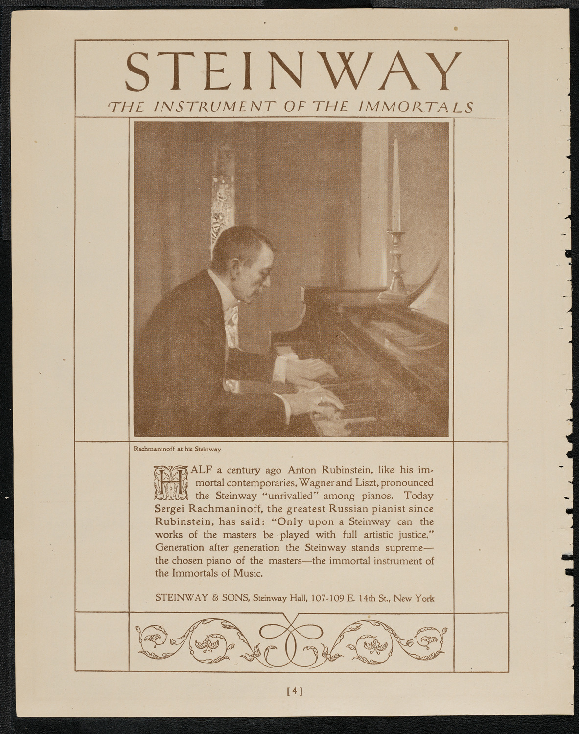 National Symphony Orchestra, April 26, 1921, program page 4