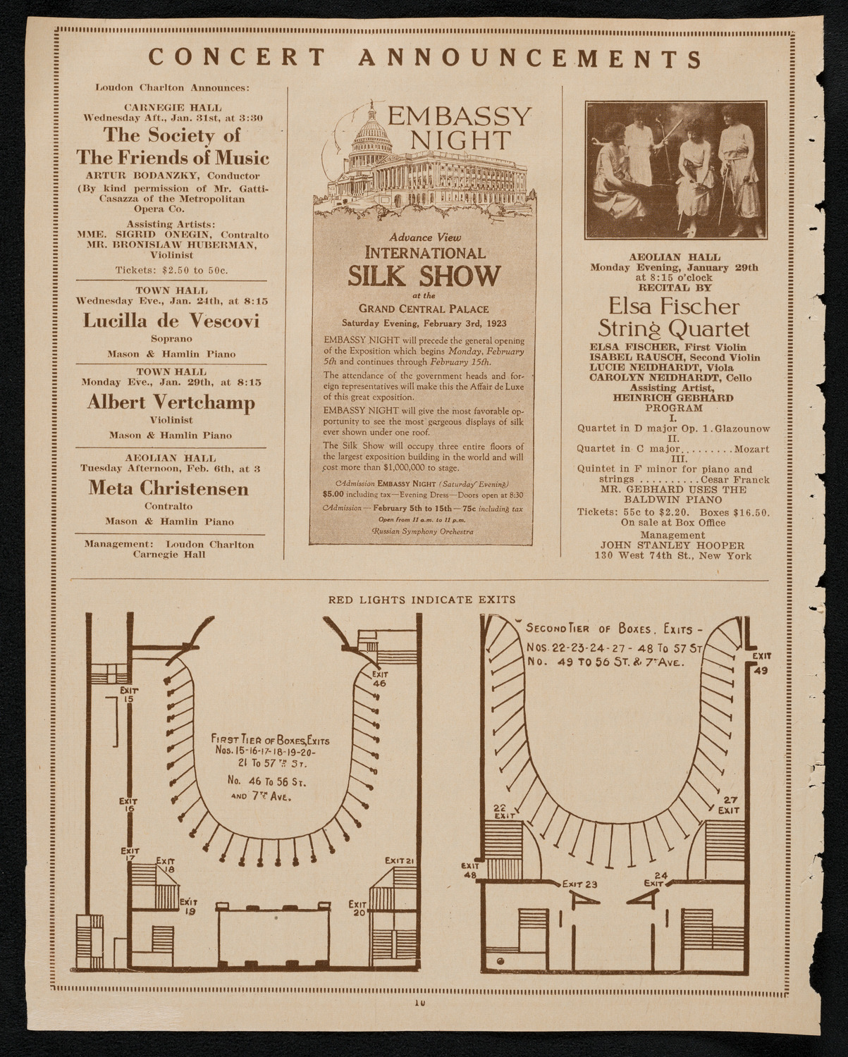 Union of American Hebrew Congregations Golden Jubilee Convention, January 22, 1923, program page 10